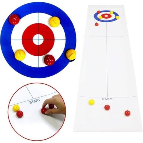 Foldable Mini Curling Table Curling Ball Tabletop Curling Game For Kid Adult Family School Travel Tabletop Culing Game