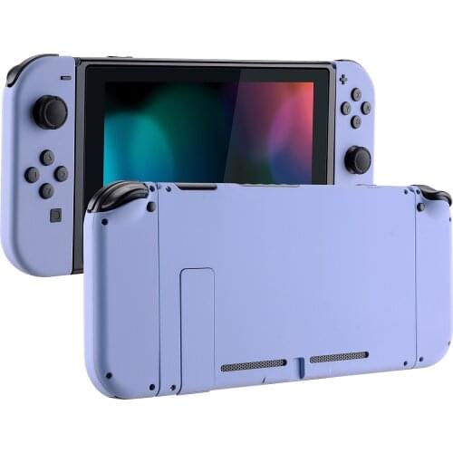 Soft Touch Light Violet Back Plate W/ Controller Housing Shell W/ Full Set Buttons for Nintendo Switch Console & Joy-Con