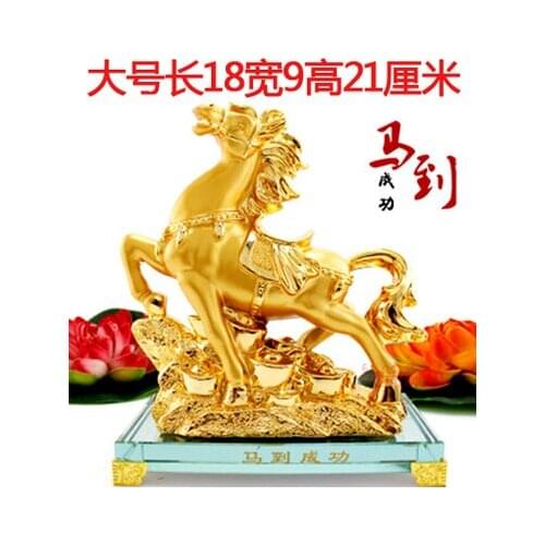 Golden resin ornaments Golden horse rticles Money to furnish Make fortune handicraft office lucky home decoration