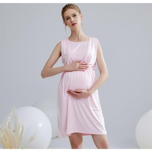 Womens Nursing dress nursing nightdress modal maternity nightdress robe