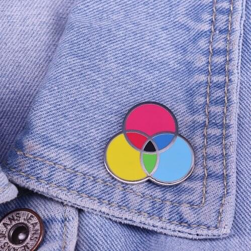 CMYK enamel pin Graphic Design Artist Color Wheel Printing Lapel Pin