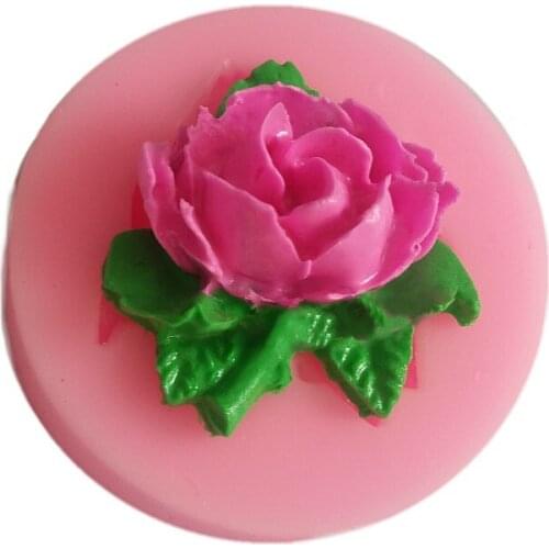 1pcs Leafy Rose Peony Soap Silicone Cake Mould Soap Mold Cake Decorating Tools Silicone Cake Sugar Craft Tools Cake Tools