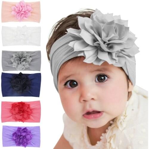 1pc 2019 New Toddler Girls Kid Baby Bow Hairband Headband Cute Lotus Flower Stretch Turban Floral Head Wrap Princess Accessories