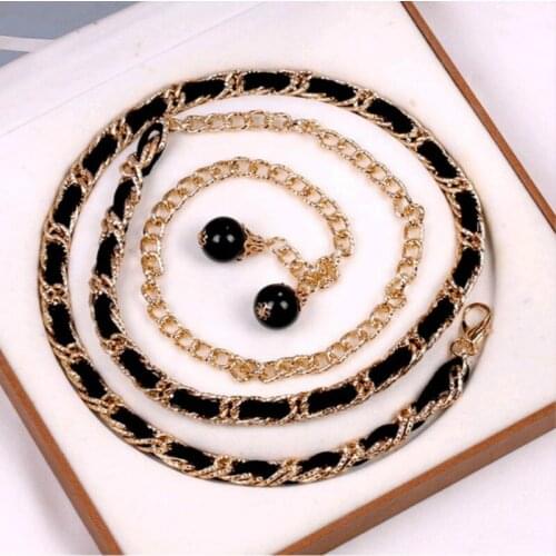 10 Kinds Women Metal Woven Belt Waist Chain Dress Decorative Korean Versatile With Sweater Accessories Braided Long Extended 155