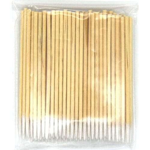 100 Pcs Pointed Wood Cotton Head Tattoo Sticks Dedicated Clean Cotton Swab Stick For Pro Eyebrow Lip Tattoo Beauty Makeup