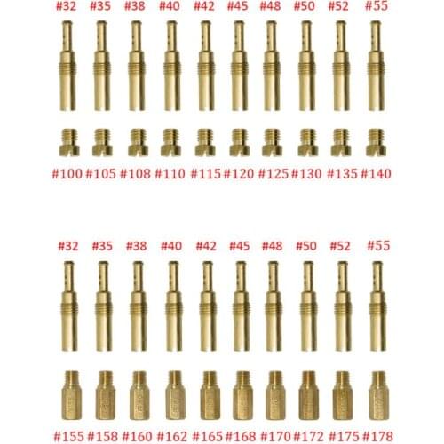 20 Pcs Carburetor Main Jet Kit with Slow/Pilot Jet Set Replacement for GY6 CVK B36B