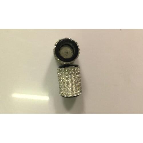 20pcs inner Hole size 8mm Copper Pave Rhinestone tube beads Magnetic Clasps 10mmx17mm Curved