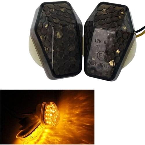 2X Motorcycle Motorbike LED Mount Flush Blinker Celar Turn Signals Indicator Light for Suzuki GSXR GSX-R SV 1000