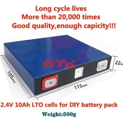 4pcs Lithium titanate 2.4V 10ah 20ah LTO battery inverter car storage high-rate discharge battery for diy LTO battery pack