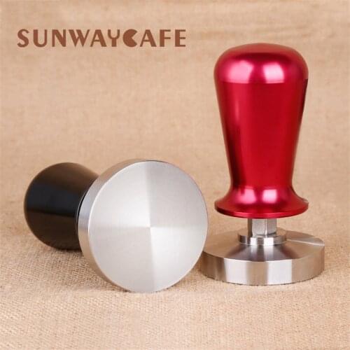 58mm Adjustable Coffee Tamper Calibrated Powder Hammer Pressure 304 Stainless Steel Flat Base Espresso Coffee Tools For Barista
