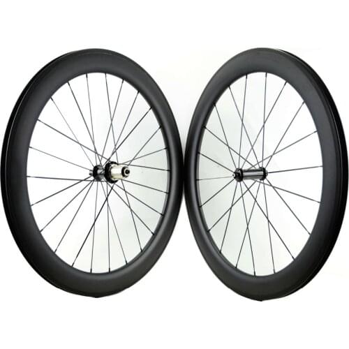 700C Road bike carbon wheelset 60mm depth 23mm width clincher/Tubular UD matte finish, U-shape rim brake