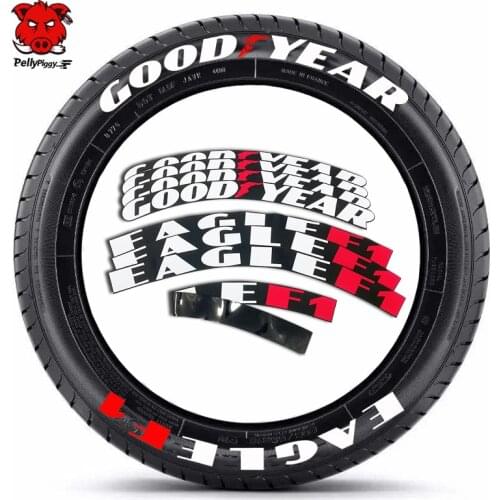 8pcs Car Tire Decals Car Tuning Universal 3D Permanent PVC Joined Lettering Sticker Car Stickers Car Lettering Sticker