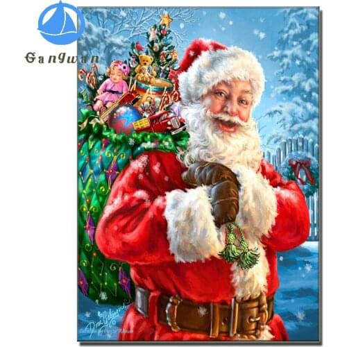Christmas man Santa Claus Diamond Painting Diamond embroidery full round christmas gift landscape Diamond mosaic home decoration