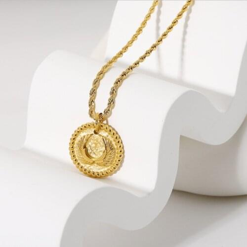 Amaiyllis 18K Gold Minimalist Wings Of Freedom Pendant Necklace Handmade Punk Choker Necklace Jewelry For Women