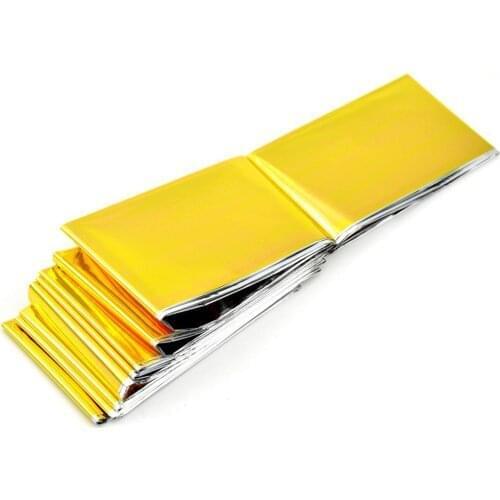 Emergency Blanket Field Survival Rescue Curtain Outdoor Life-saving Silver Plus Gloden Travel Tools