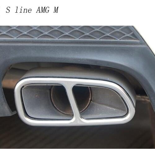 Car Styling Automobiles Tail Throat Decor Frame For Mercedes Benz CLA C117 Exhaust Pipe Trim Covers Stickers Auto Accessories