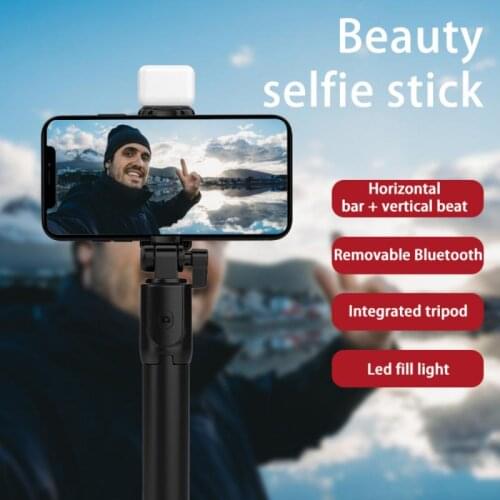 Bluetooth Wireless Selfie Stick Mobile Phone Mini Tripod Extendable Monopod With Fill Light Remote Shutter For IOS Android Phone