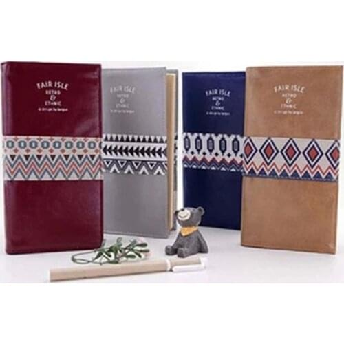 Languo Business PU Notebook Classic Scotland Travel Composition Book Fair Isle Retro&Ethnic Leather Note Book Office Stationery