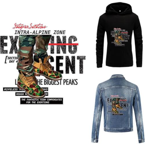 Letters Shoes Iron On Patches For Clothing Cool Man Thermal Sticker On Clothes Heat Transfert Thermocollants T-Shirt Parches