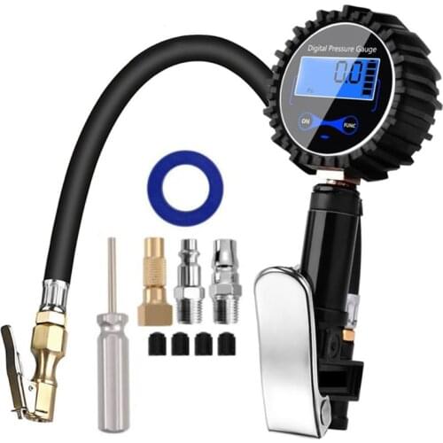 Digital Tire Inflator Pressure Gauge Air Compressor Pump Quick Connect Coupler For Car Motorcycle