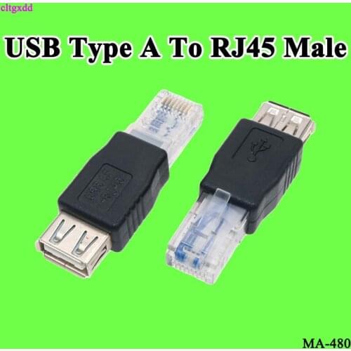 Cltgxdd 1pcs USB Type A Female To RJ45 Male Ethernet LAN Network Router Socket Plug Adapter