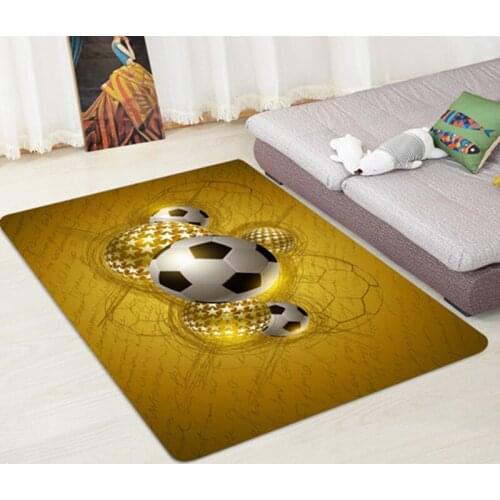 Home Decorate Carpet Europen Style Large Area Carpets Flannel Velvet Memory Foam Rug Golden Basketball Baby Game Crawl Mat Rugs