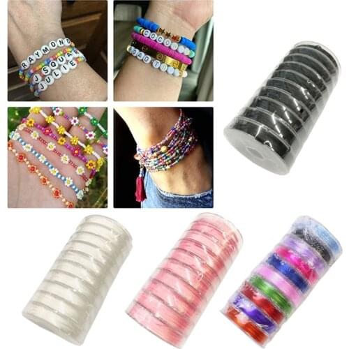 10 Rolls 150m Crystal String 0.8mm Handmade Thread Elastic String Line Stretchy Bracelet String Bead Cord for Beading DIY