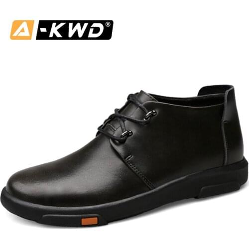 Lace-up Leather Zapatos De Hombre Casuales Cuero Fashion Sneakers Brand Men Luxury Shoes Fur Man Shoes Leather Genuine High Tops