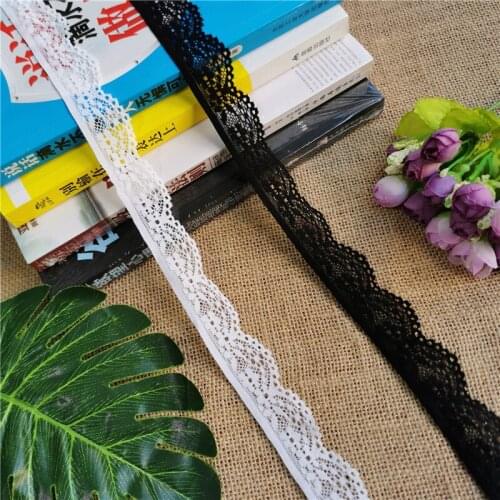 S1056 S1169 Black White Stretch Lace Flower DIY Process Fabric For Dress Underwear Shorts Clothing Decoration Lace Ribbon