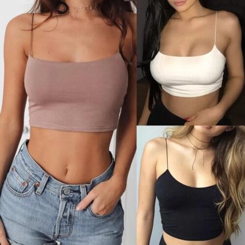 Hot Fashion Womens Club Tank Tops Solid Strappy Sleevless Camisoles Tube Sport Bra Bralette Casual Sexy Ladies Summer Tanks