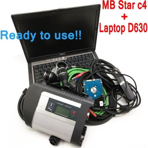Mb Star C4 SD Connect ADG426 Full Chip WIFI Software Multiplexer with laptop DE-LL D630 Car Diagnostic Scan Tool ready to use