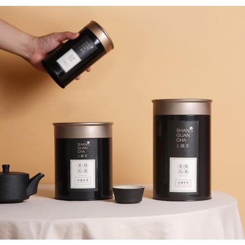Metal Tea Storage Tins Black Tea Green Tea Metal Sealed Tea Packaging Box Coffee Smell Proof Container