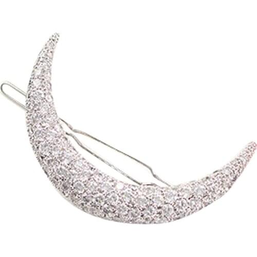 Fashion Authentic Korean Issuer Imitation Rhinestones Inlaid Full Moon Hair Accessories Lovely Fresh Fringe Frog Clip Hairpin