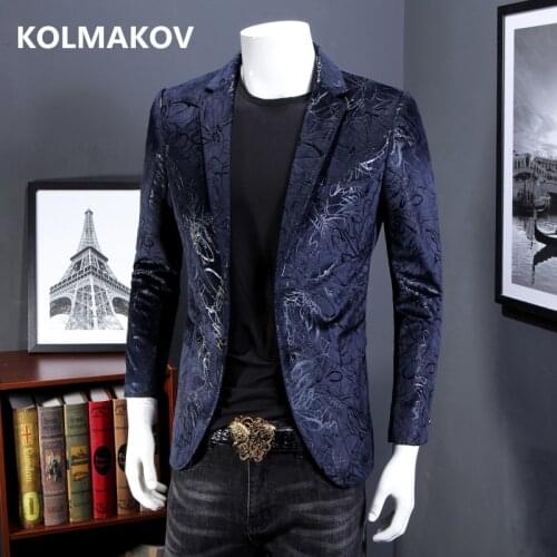 2019 British Style Mens Blazers Fashion Slim Fit Suits Men Classic Jacket Mens Party Blazers Man Coats Full Size M-4XL