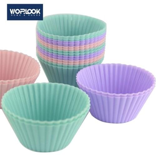 6pcs Silicone Cake Mold Cupcake Muffin Cup Handmade Soap Mold Baking Heat Resistant Nonstick Reusable Silicone Cake Molds Set