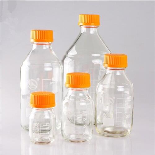 Reagent Bottle Sets Boro 3.3 Lab Glassware Borosilicate GL45 Orange Screw Cap