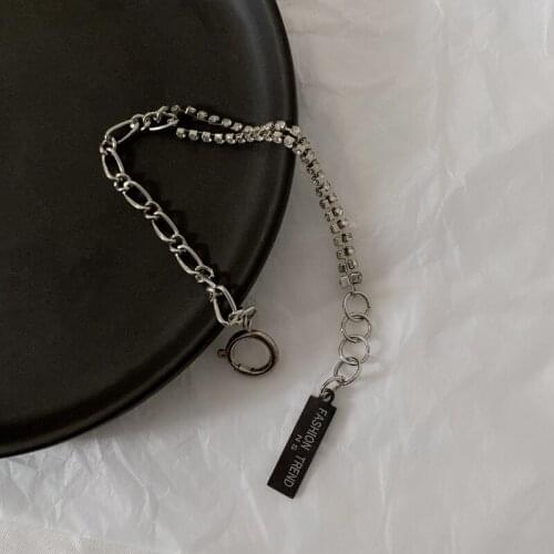 Niche Design Tide Bracelet Female Ins Rhinestone Stitching Chain Temperament Port Bracelet Men and Women Hand Ornaments