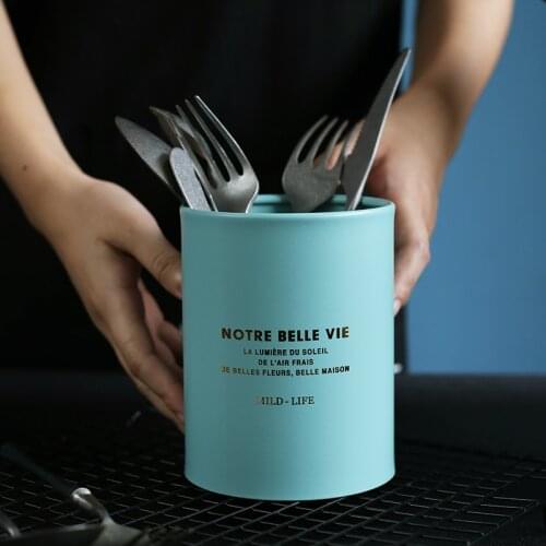 Kitchen Utensils Jars Organizer Home Storage Rack for Chopsticks Fork Spoon Holder Home Utensils Organizer Brush Lid Metal Jar