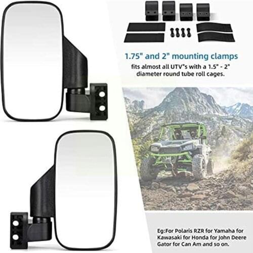 For UTV/ATV Motorcycle Oval Plastic Side Mirror 10mm ATV Rearview Vehicle Modified All-terrain Mirror Motorcycle Off-road M2T5