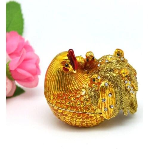 Factory Direct Sale Hen With Chicks Shape Trinket Box Jewelry Storage Box
