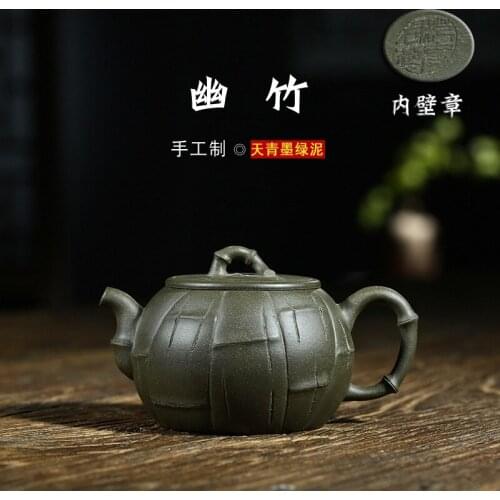 Recommended wholesale yixing masters all hand tea chlorite ores azure ink bamboo teapot inquiry system