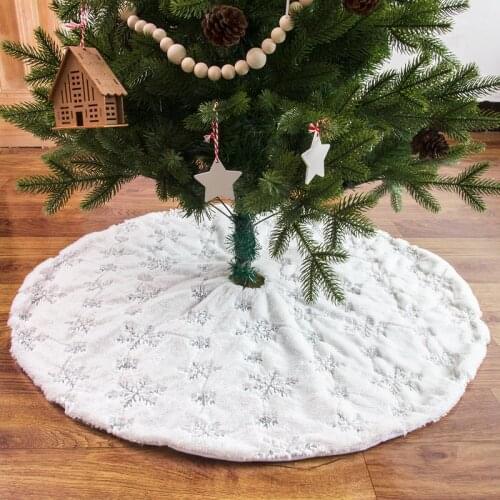 Christmas home decoration Christmas Tree Skirt Fur Skirt Snowflake Mat Merry Christmas Tree Decorations New Year 2022 Navidad