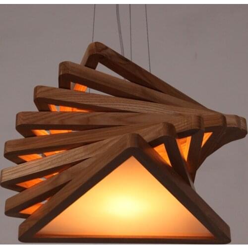 Nordic Japanese Wood Pendant Light Dining Room Restaurant Bar Droplight Drop lustre pendente