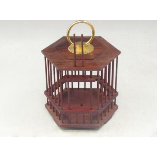 Old Collectibles chinese Handwork Carving 100% hardwood mahogany Cricket Cage