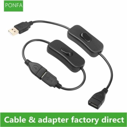 Male To Female USB Cable With Switch ON OFF Cable Extension Toggle For USB Lamp USB Fan LED Light Strip Power Line 2A Current