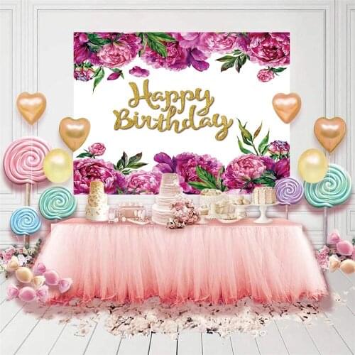 Background Photo Child Girls Happy Birthday Studio Photocall Photozone Vinyl Photography Backdrop Photos Decorations