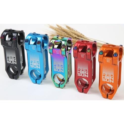 Honsun 31.8*28.6*80mm MountainBike Cycling T6 Aluminium Alloy Handlebar Stem CNC Bicycle 0° Stem MTB Cross Country Road Bike