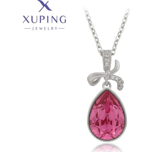 Xuping Jewelry New Arrival Design Crystals Pendant Necklace of European Style with Rhodium Plated 44007