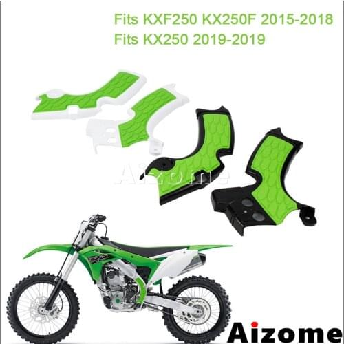 Motocross Frame Guard Protection Covers For Kawasaki KXF250 KX250F KX250 KXF KX 250 Green Off Road Grips Frame Guards