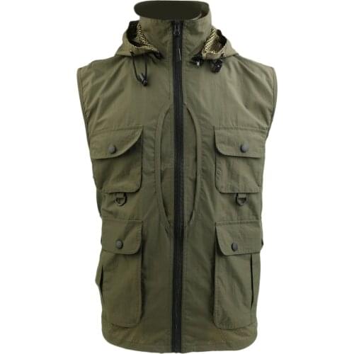 Multi Pocket Jacket Traveler Fishing Photography Director Casual Detachable Vest Polyester Fishing Vests